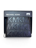 Cartera Michael Kors Slim Billfold negra con logo MK grabado