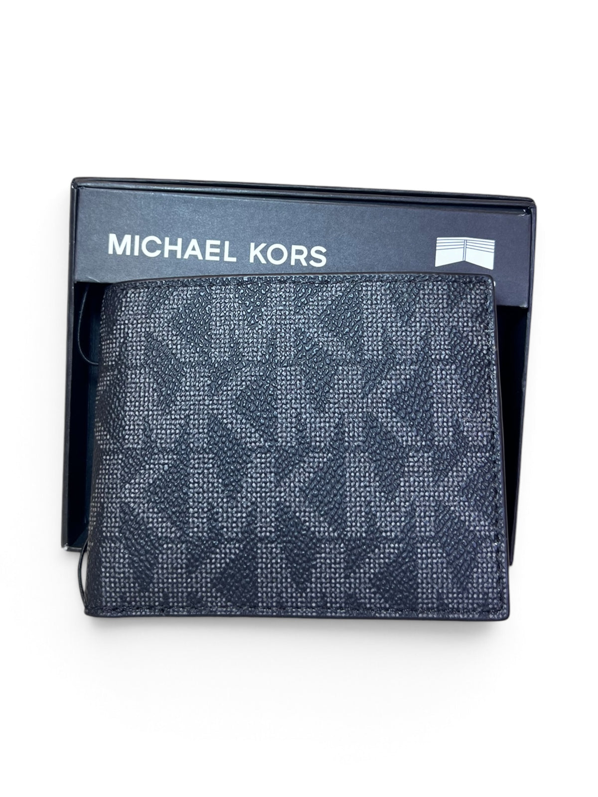Cartera Michael Kors Slim Billfold negra con monograma MK