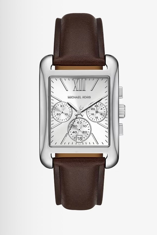 Reloj Michael Kors Monroe Silver Brown Leather
