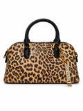 Bolso Steve Madden animal print leopardo con asas negras y correa crossbody
