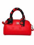 Bolso Steve Madden rojo con pañuelo estampado y correa crossbody