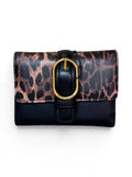 Cartera Steve Madden Flap Negro Animal Print Leopardo