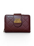 Cartera Steve Madden Flap Vino Acolchado