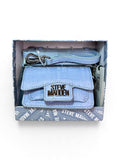 Bolsa Steve Madden Crossbody Clutch Azul Claro Monograma