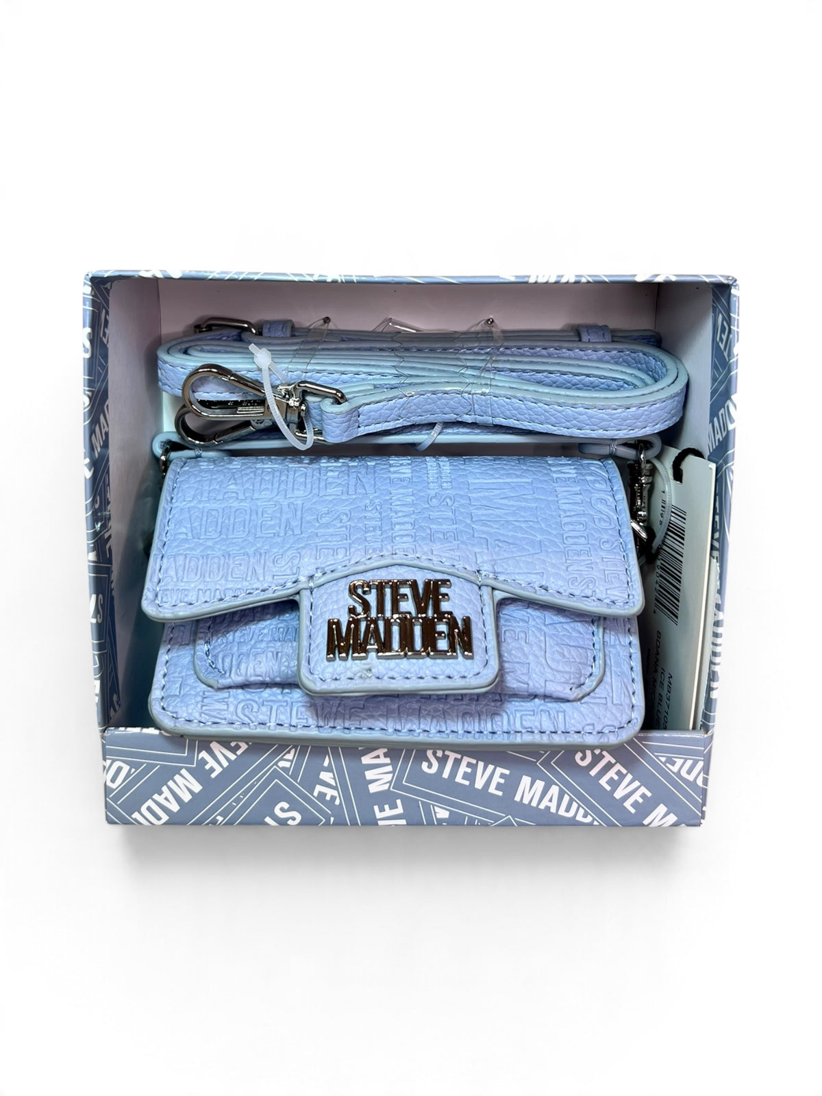 Bolsa Steve Madden Crossbody Clutch Azul Claro Monograma