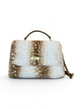 Bolsa Steve Madden Crossbody Satchel Animal Print Beige Blanco