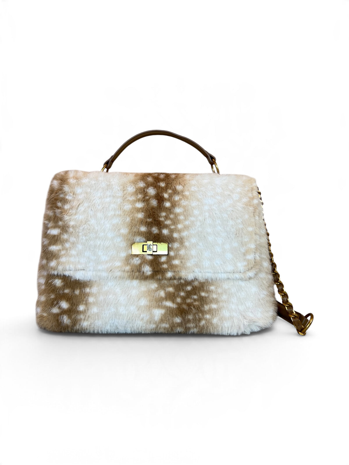 Bolsa Steve Madden Crossbody Satchel Animal Print Beige Blanco
