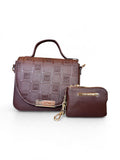 Bolsa Steve Madden Crossbody Satchel Café Monograma