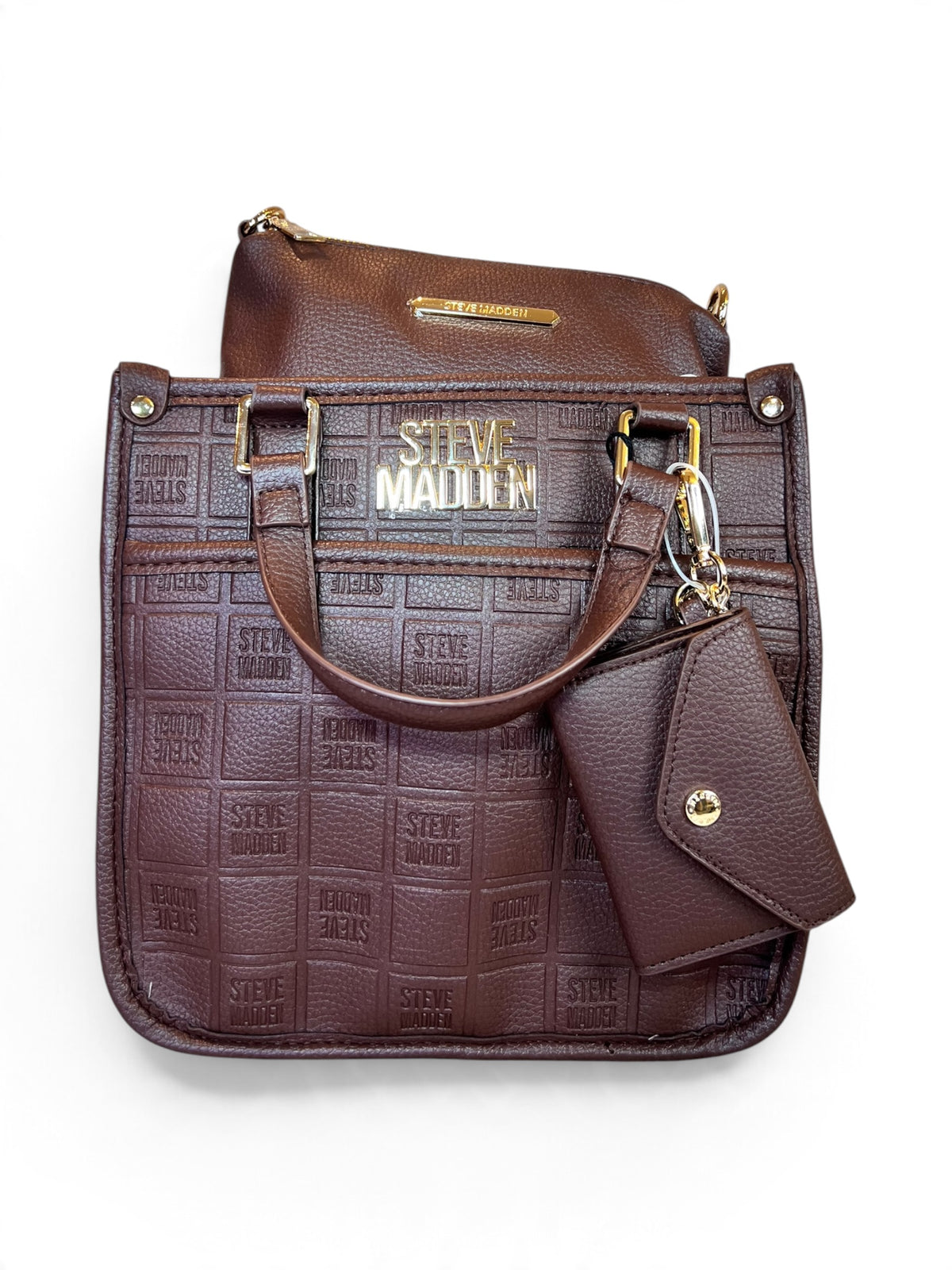 Bolsa Steve Madden Crossbody Tote Café Monograma