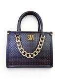 Bolsa Steve Madden Crossbody Satchel Café Monograma
