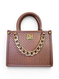 Bolsa Steve Madden Crossbody Satchel Camel Monograma
