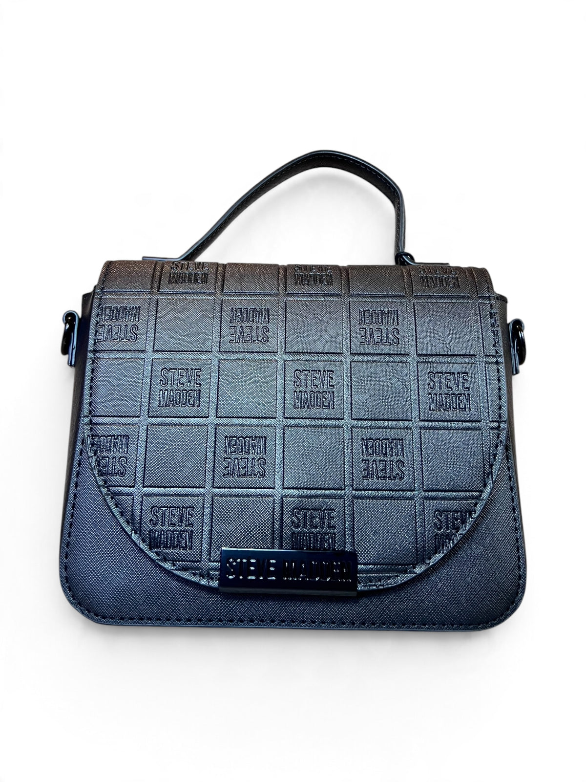 Bolsa Steve Madden Crossbody Satchel Negro Monograma