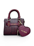Bolsa Steve Madden Crossbody Satchel Vino Monograma