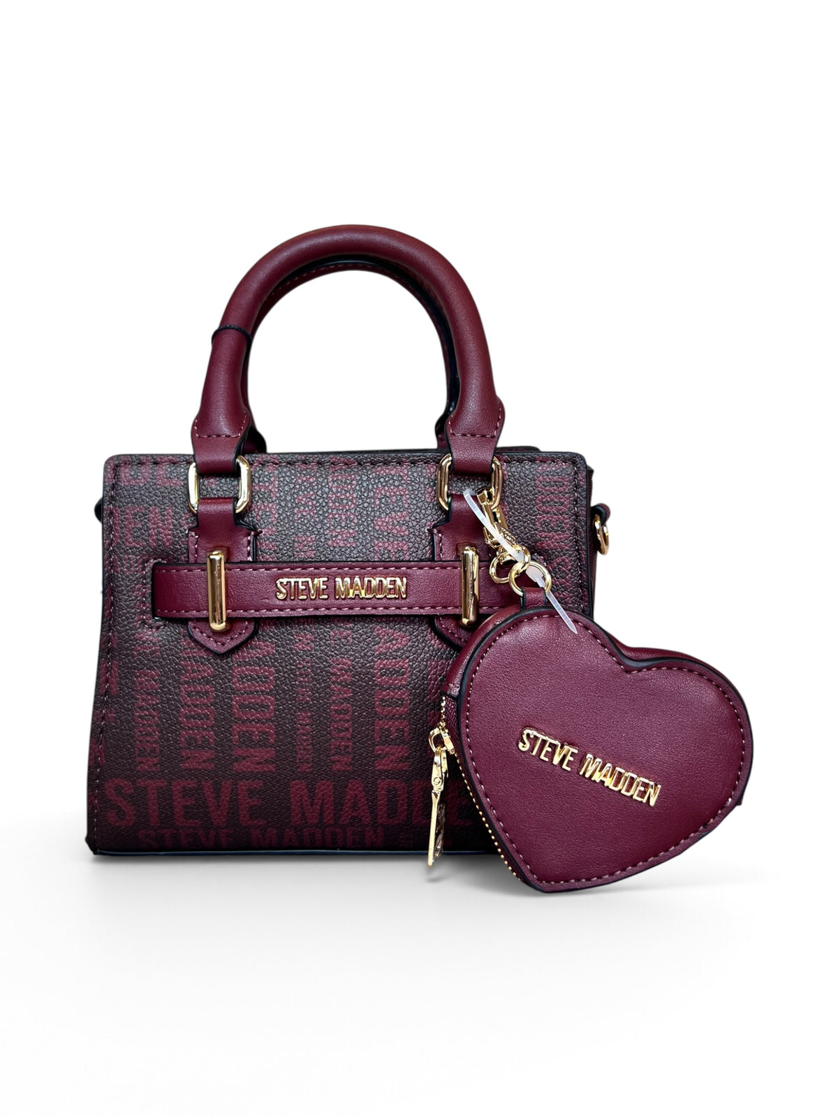 Bolsa Steve Madden Crossbody Satchel Vino Monograma