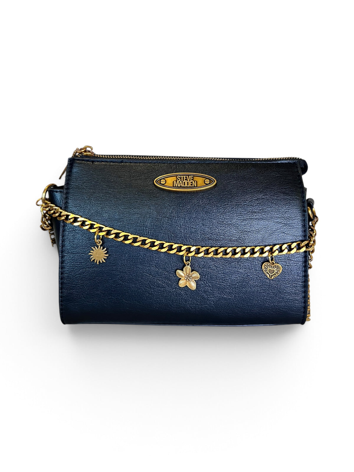 Bolsa Steve Madden Crossbody Shoulder Negro Dijes Dorados