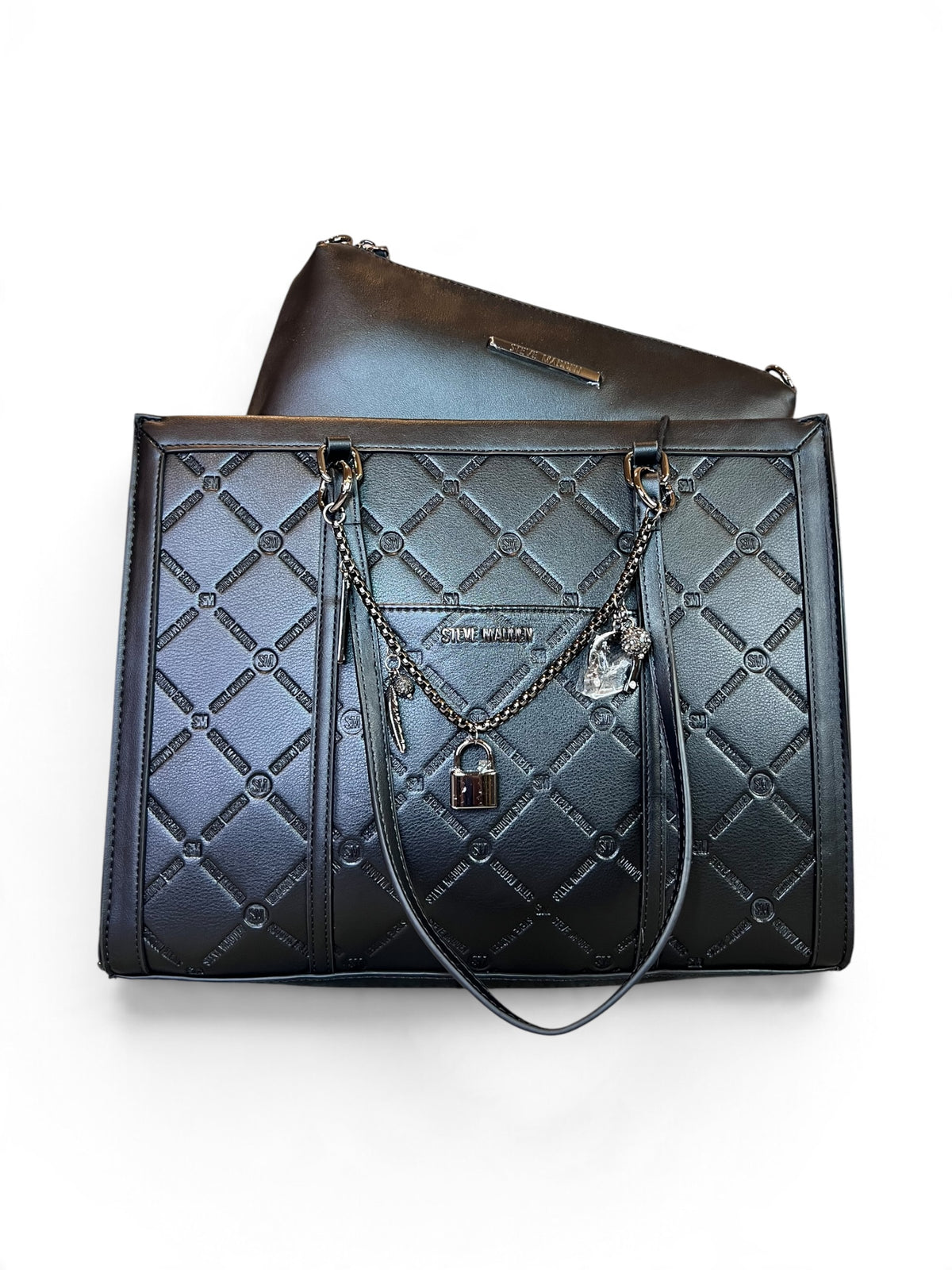 Bolsa Steve Madden Crossbody Tote Negro Monograma