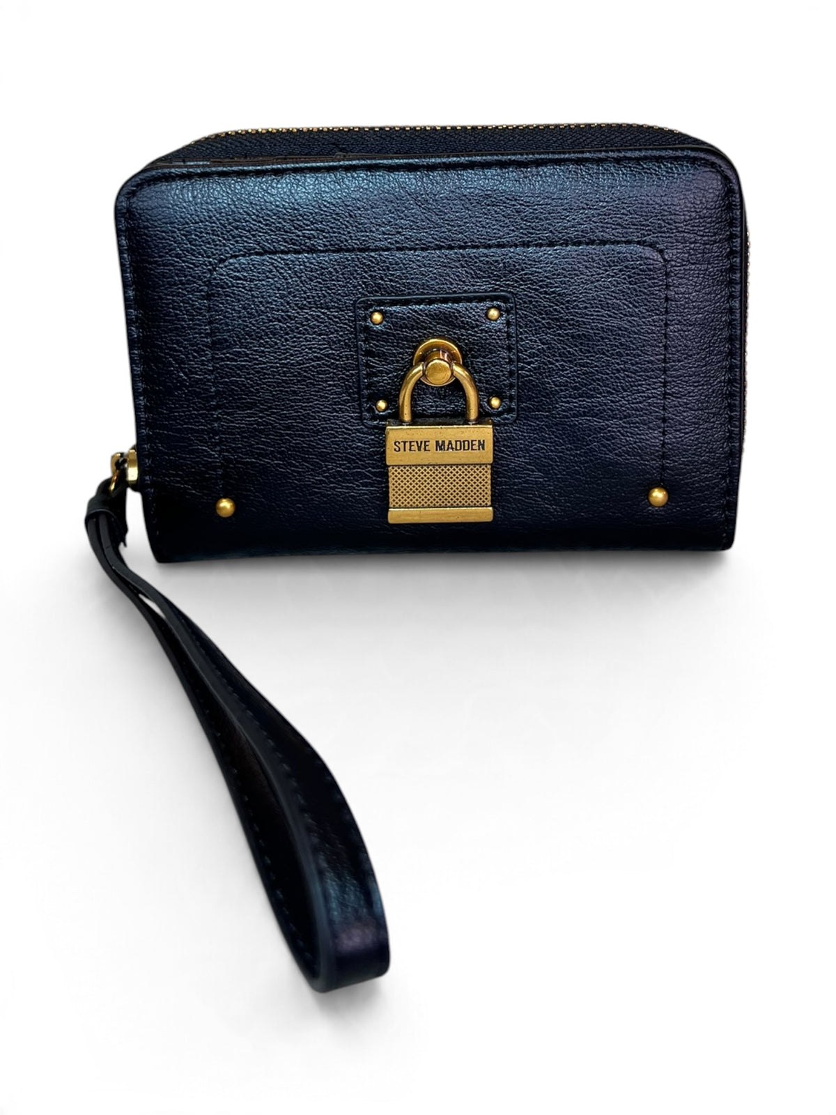 Muñequera Steve Madden negra con candado
