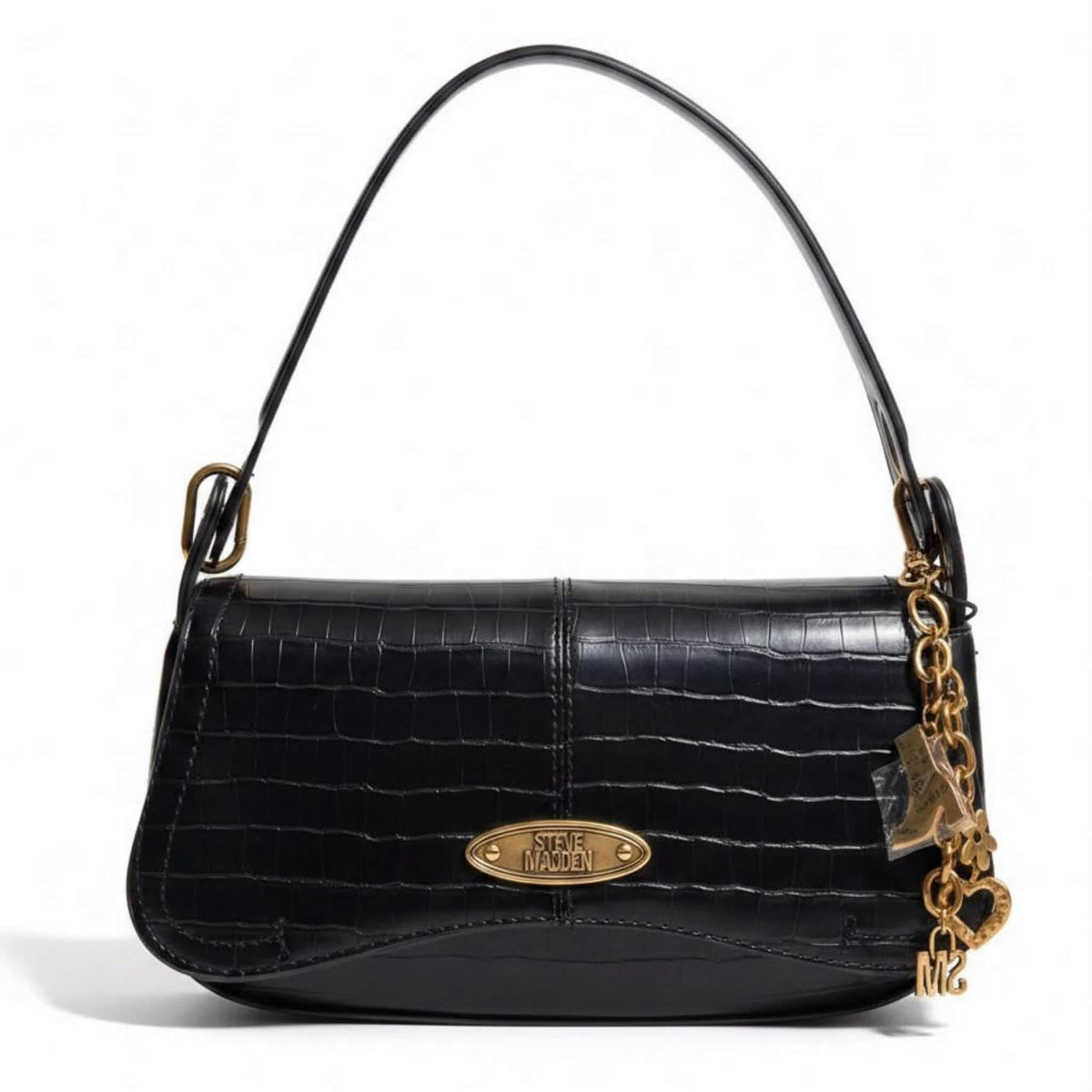 Bolsa Steve Madden Shoulder Negro Croco
