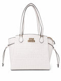 Bolso tote Steve Madden blanco grabado con logo