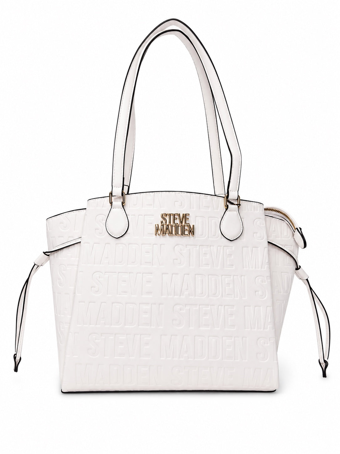 Bolso tote Steve Madden blanco grabado con logo