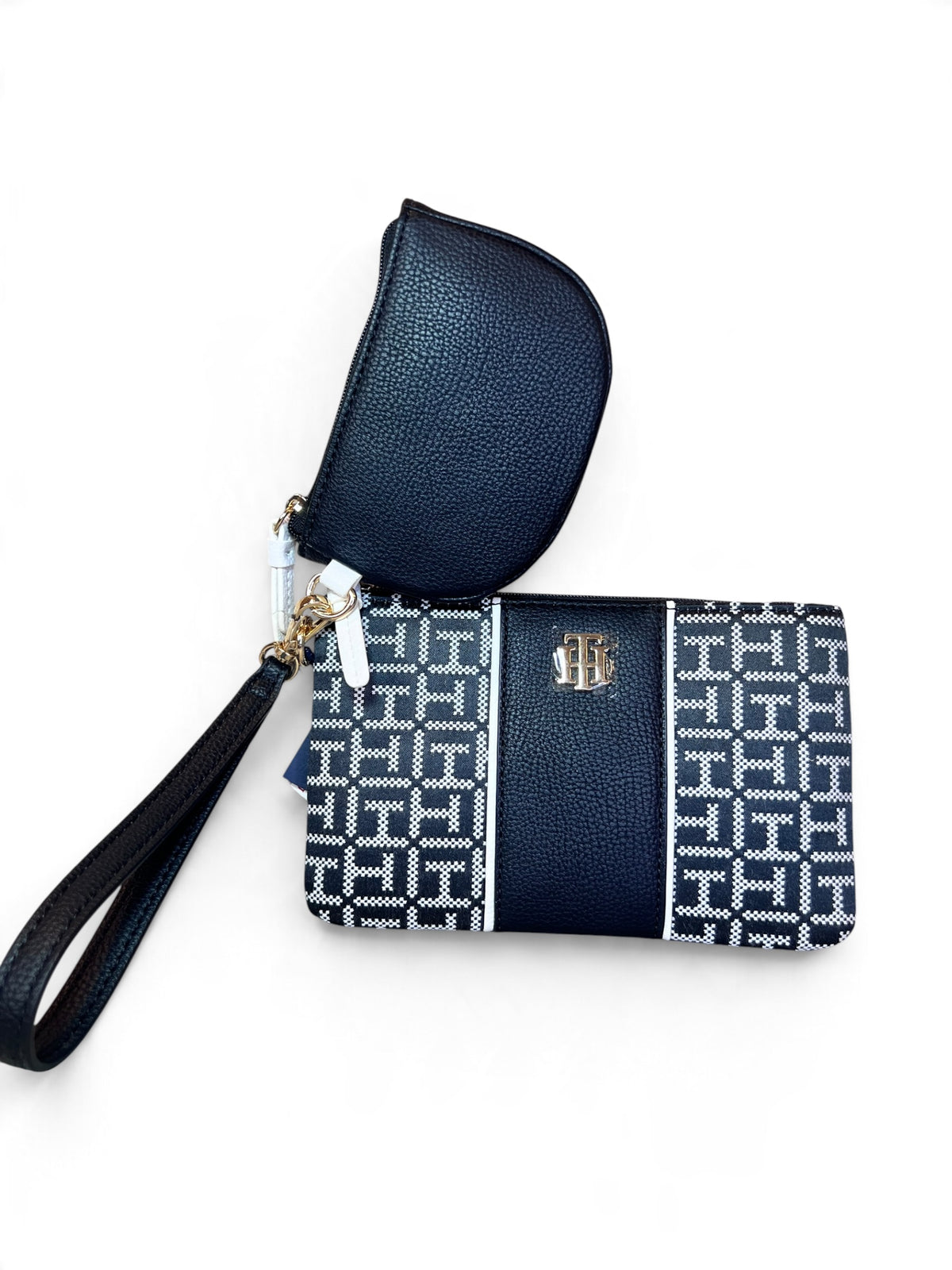 Cartera Tommy Hilfiger muñequera azul monograma