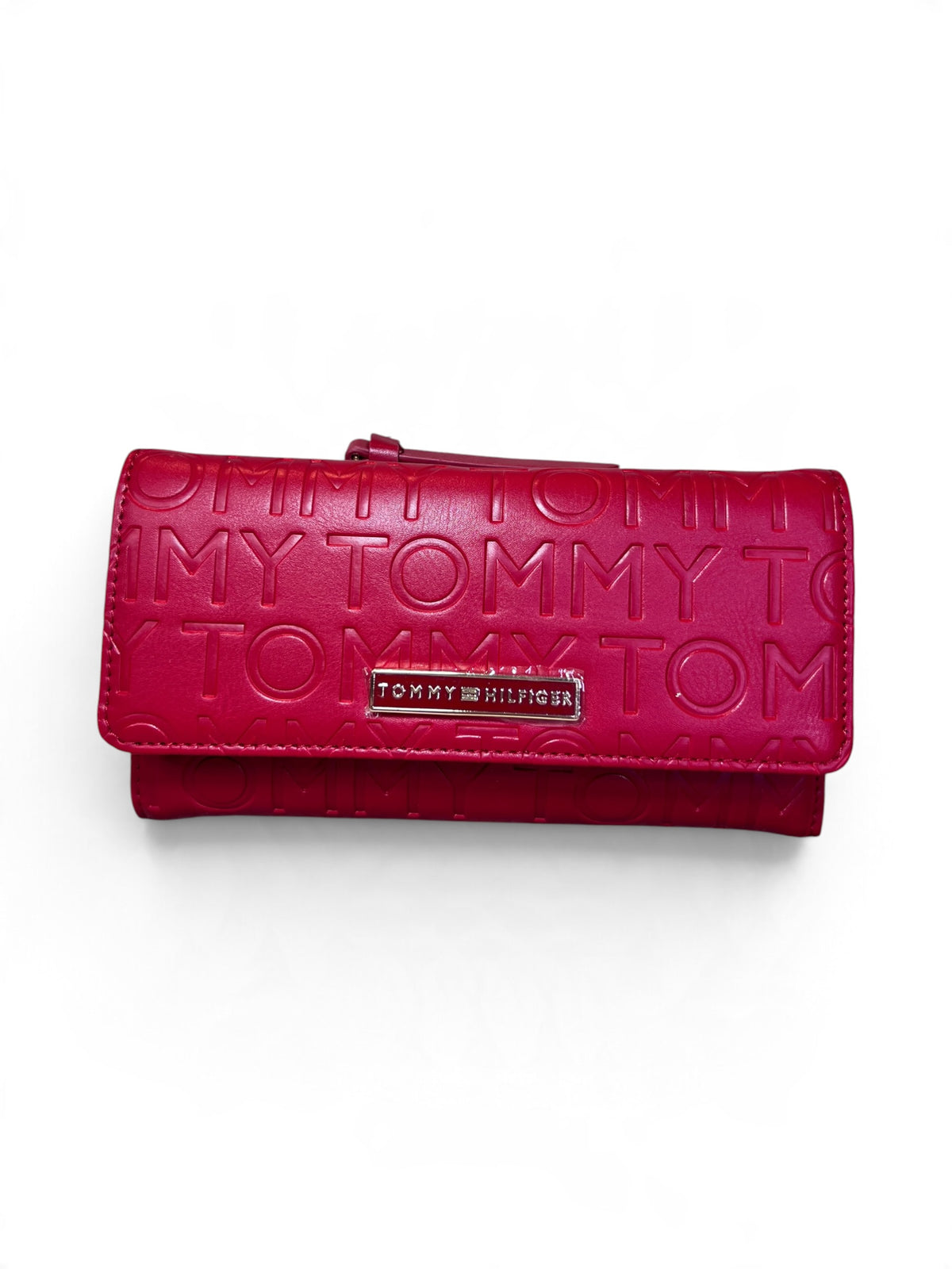 Cartera Tommy Hilfiger roja con logo grabado