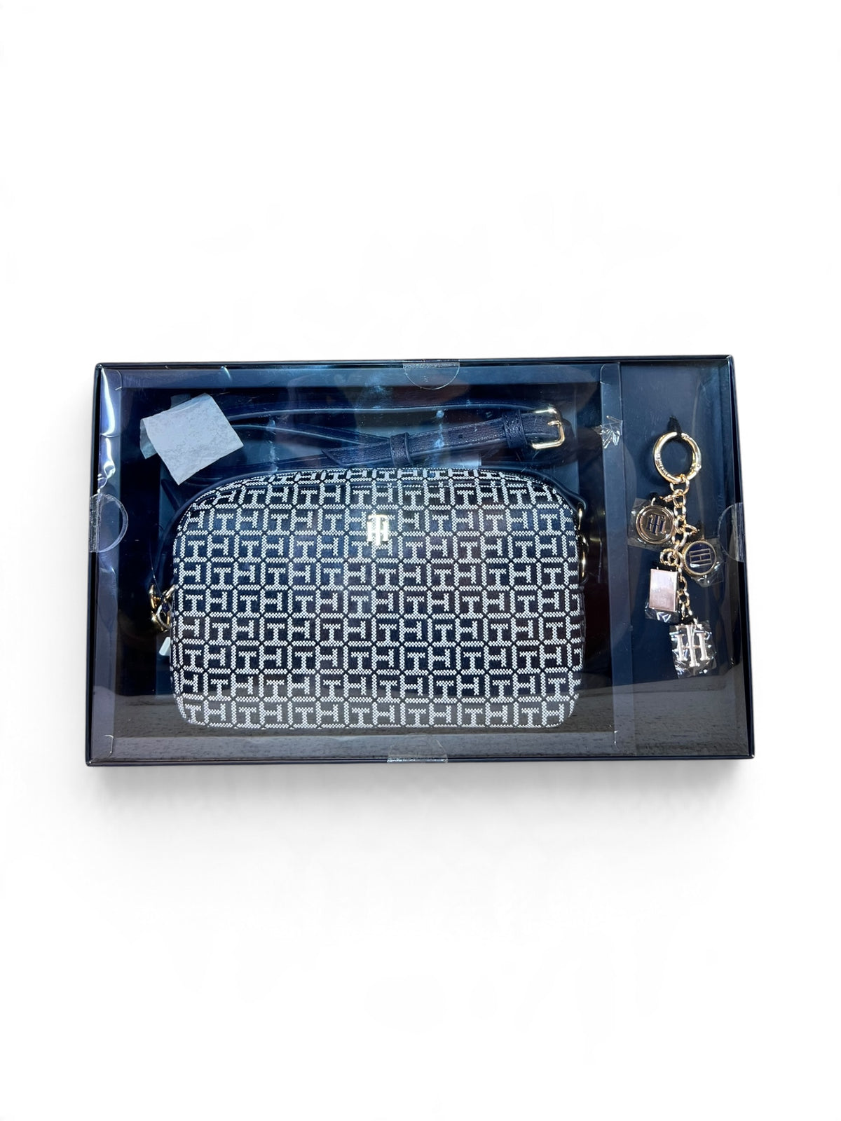 Bolsa Tommy Hilfiger crossbody azul monograma