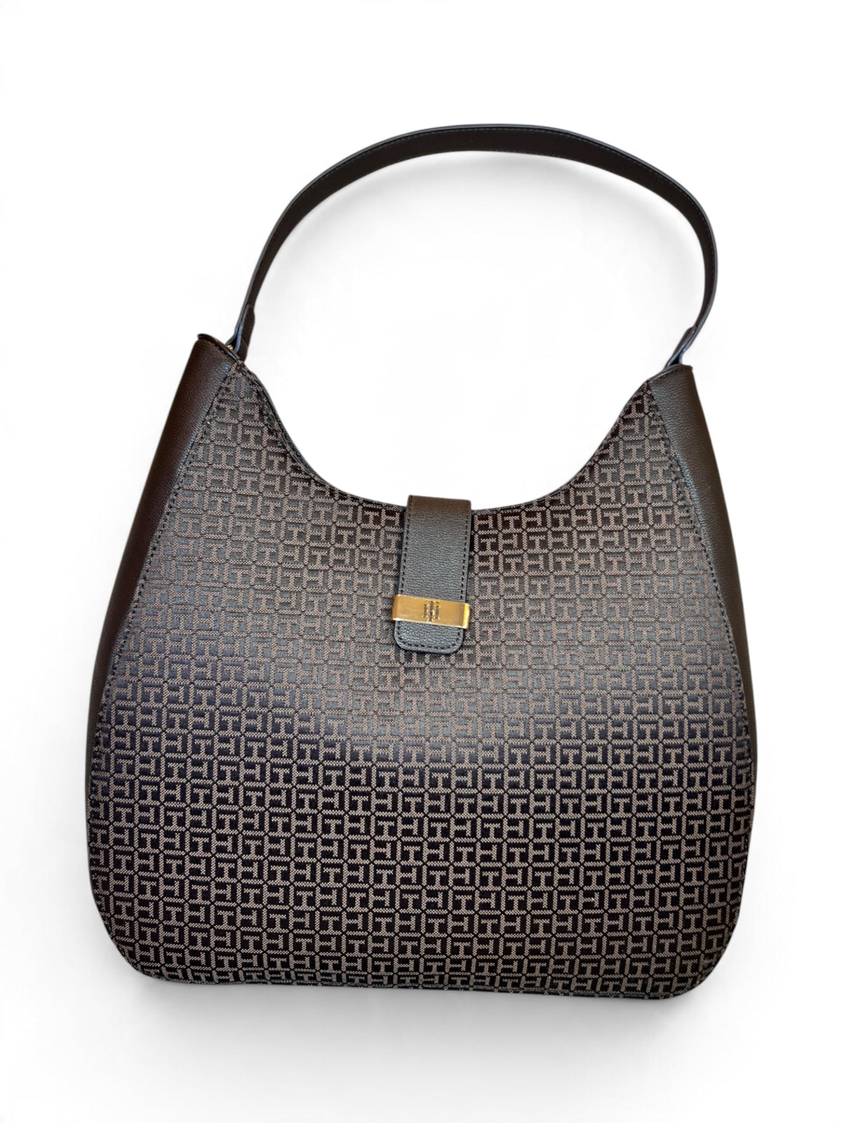 Bolsa Tommy Hilfiger Hobo Café Monograma