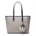 Bolsa Tommy Hilfiger tote beige monograma